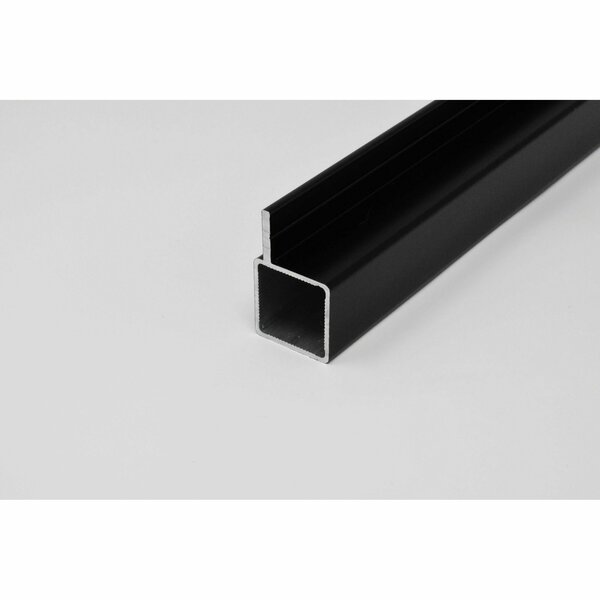 Eztube Extrusion for 3/4in Flush Panel  Black, 48in L x 1in W x 1in H, QR 1 End 100-110-4 BK 1QR